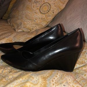 Franco Sarto black wedge heels